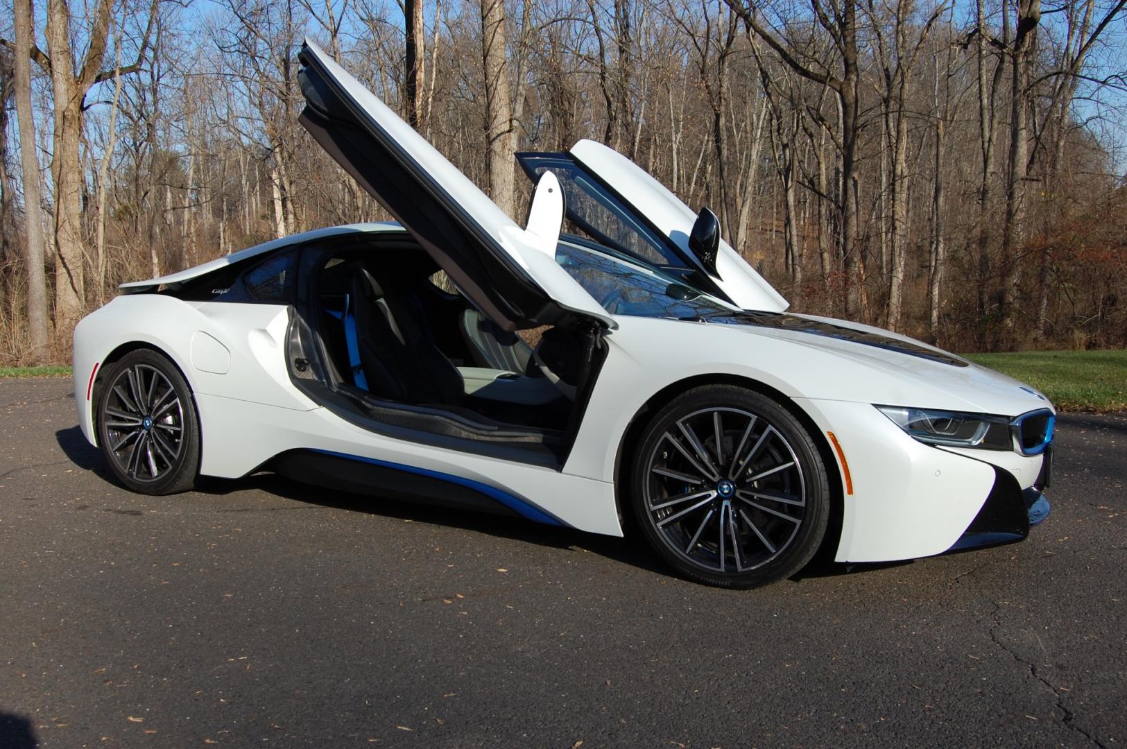 2019 White /Brown Leather BMW i8 (WBY2Z4C50KV) with an 3 cylinder Turbo/ Electric drive engine, Automatic transmission, located at 6528 Lower York Road, New Hope, PA, 18938, (215) 862-9555, 40.358707, -74.977882 - Here we have a beautiful looking and driving 2019 BMW i8 with 7,497 miles. This BMW has a 3 cylinder turbo gas engine with electric motors putting power to all four wheels via an automatic transmission. The interior offers brown leather, keyless entry, cruise control, tilt steering wheel, power wind - Photo#2